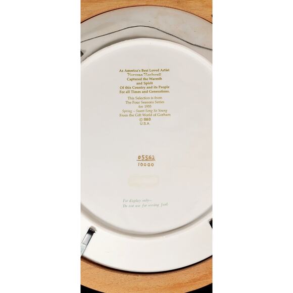 Norman Rockwell 1955 Series Spring-Sweet Song So Young Framed Collectible Plate - Picture 6 of 8